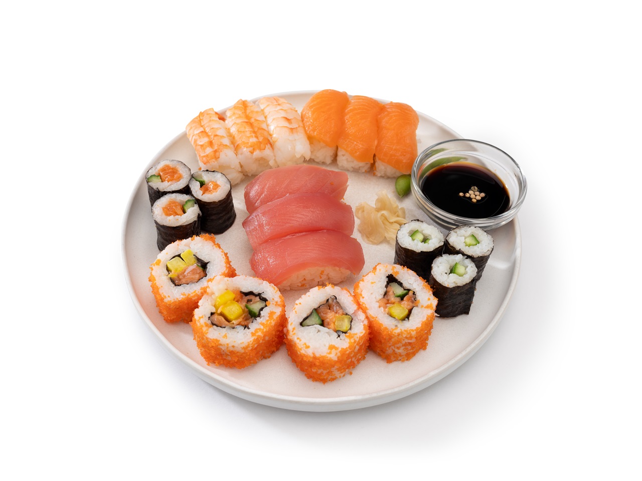 Verschiedene Sushi-Platten je nach Region